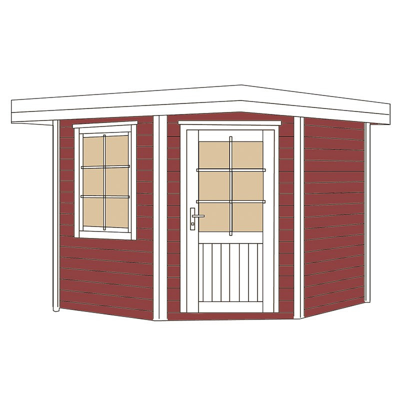 WEKA - Design Shelter 213+ - Schwedisch Rot - 2,98 x 2,98 x 2,59 m