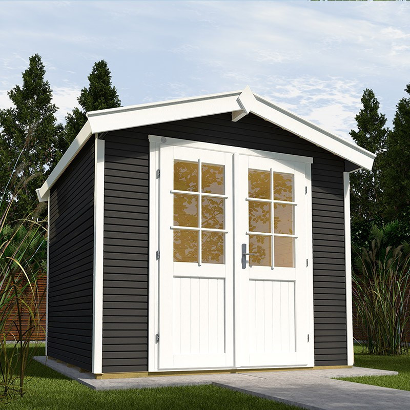 Garden shed 413B with canopy 300 cm - 17.48 m² - Anthracite - Weka