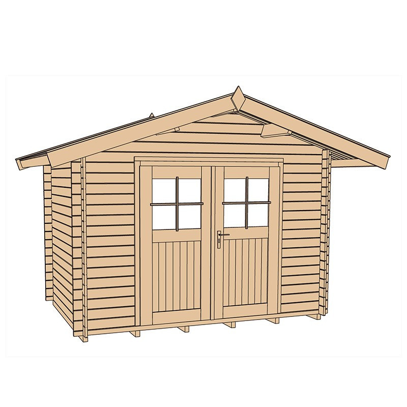 WEKA - Garden Shed 112 - Raw aspect - 3,00 x 2,50 x 2,51 m