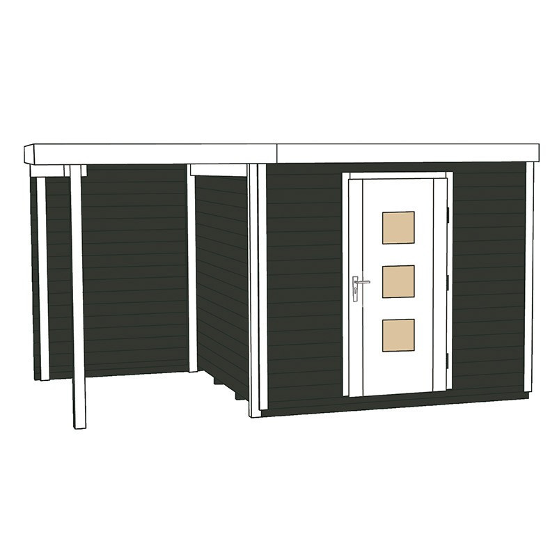 WEKA - Design Shelter 413A - Extension 1.5 m - Anthracite - 2.50 x 2.50 x 2.44 m