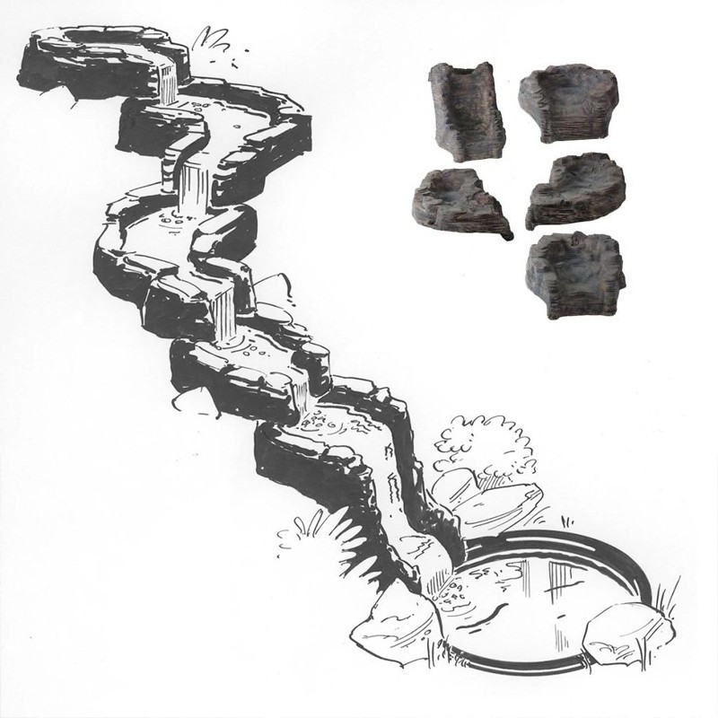 Ubbink - COLORADO elemento curvo sinistro a cascata - 78 cm
