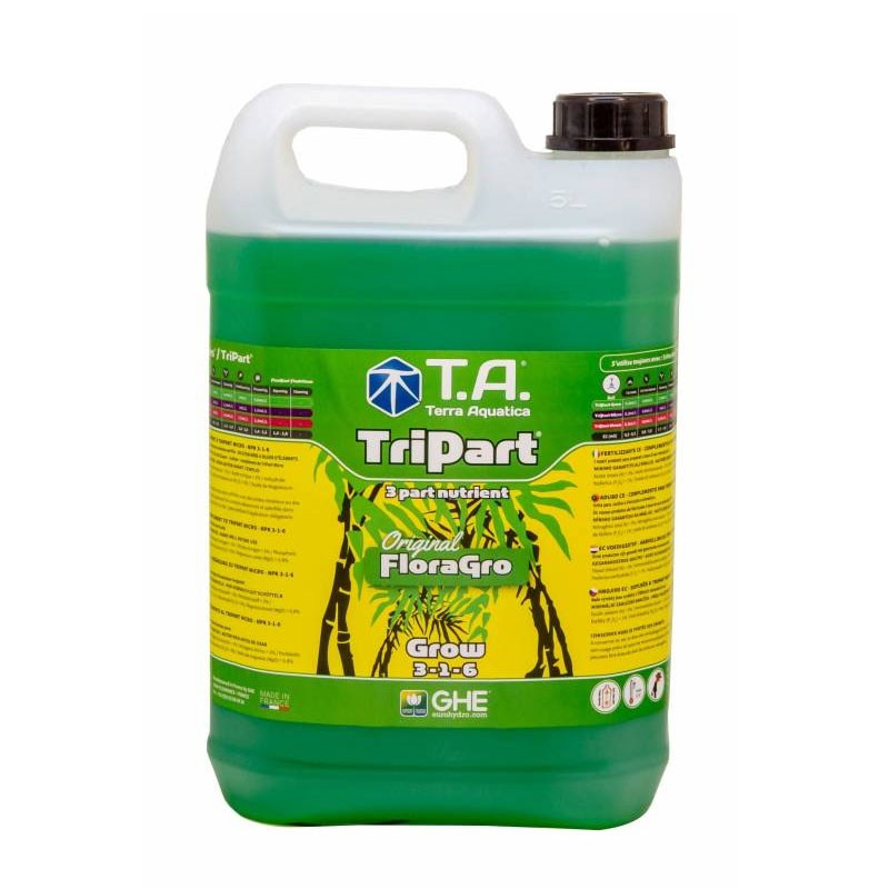 Fertilizzante Terra Aquatica GHE Tripart Grow (Floragro) 5L