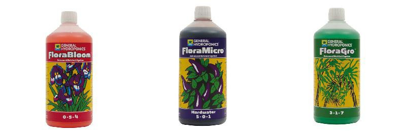 Growth and Flowering Fertilizer Pack GHE 1L - Flora Series