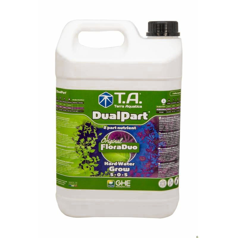 Fertilizzante per acque dure Dualpart Grow 5L - Terra Aquatica GHE (Floraduo)