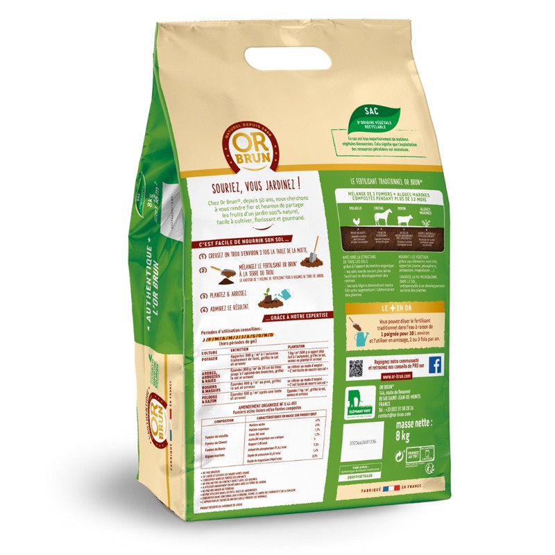 Authentique - 8kg - Fertilisant - Or Brun