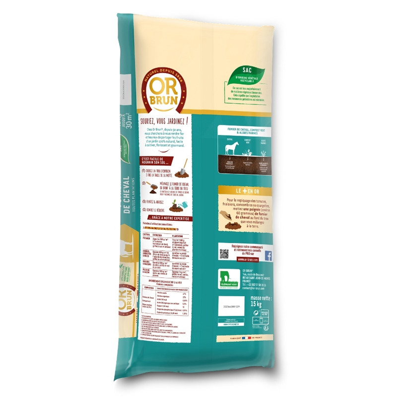 Fertilisant - 15kg - Fumier de Cheval - Or Brun