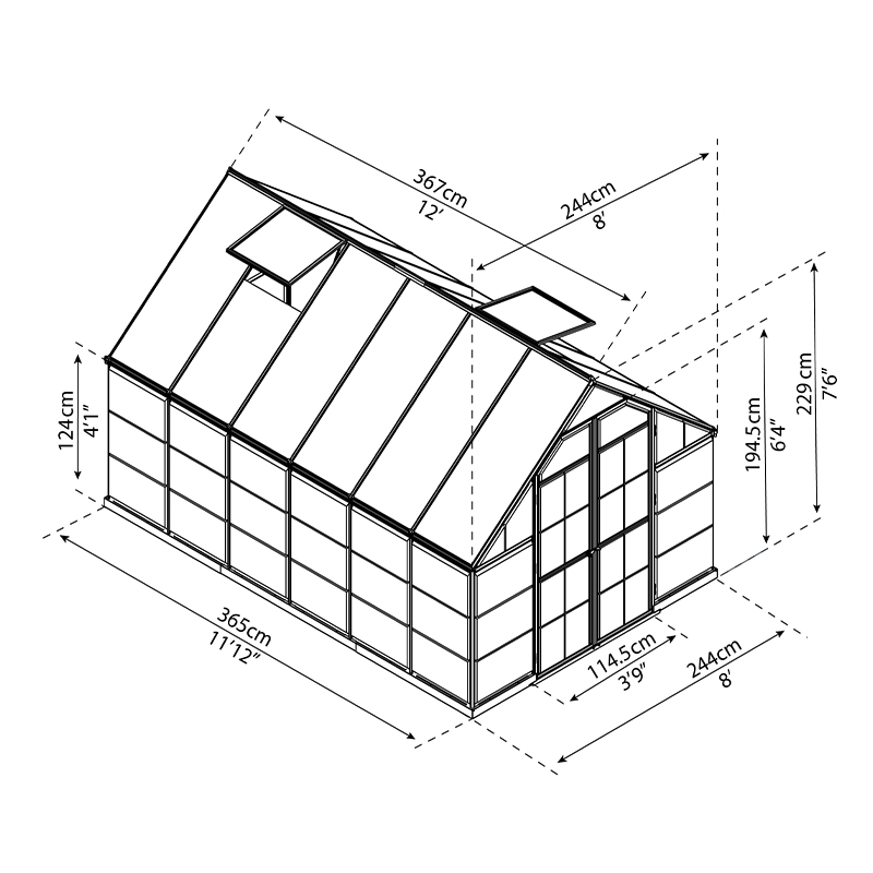 Gartengewächshaus 240x360 cm - Balance Silver- Canopia