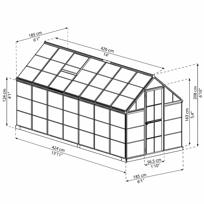 Estufa de jardim 180x420 cm - Harmonia Silver - Canopia