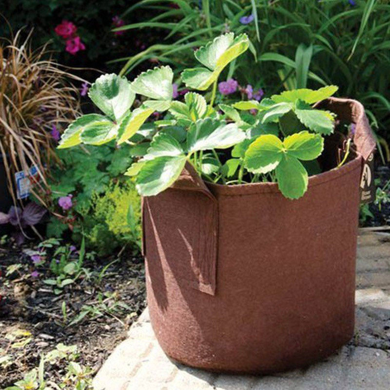 Pot textile - 180L - Avec anses Marron - Ligne Boxer - 69x45cm - Root Pouch