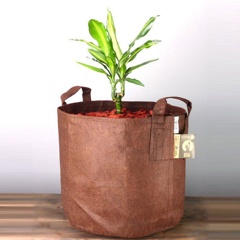 Pot textile - 180L - Avec anses Marron - Ligne Boxer - 69x45cm - Root Pouch