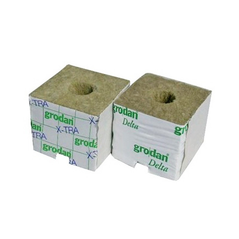 Rockwool cubes x384 - 75x75x65mm - hole 25/35mm - Grodan