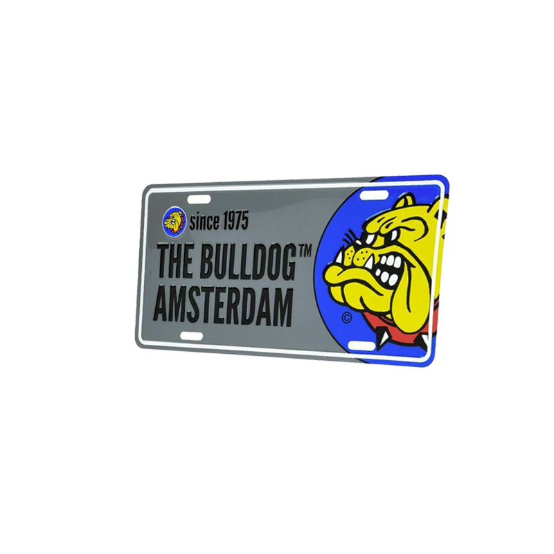 Placa decorativa The Bulldog - Cinzento - 15x30cm