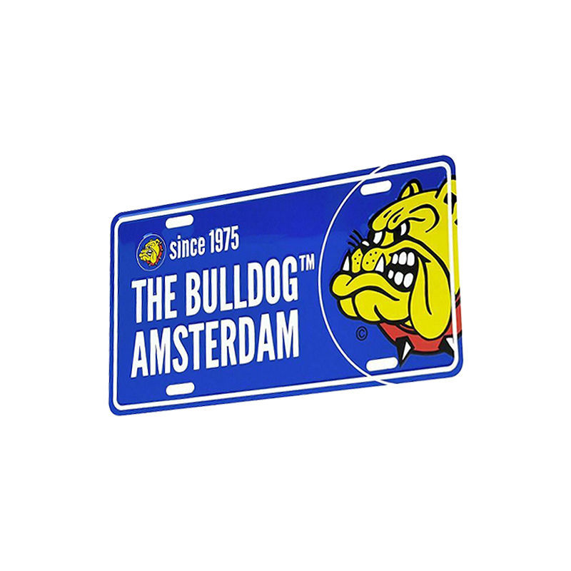 Placa decorativa The Bulldog - Azul - 15x30cm