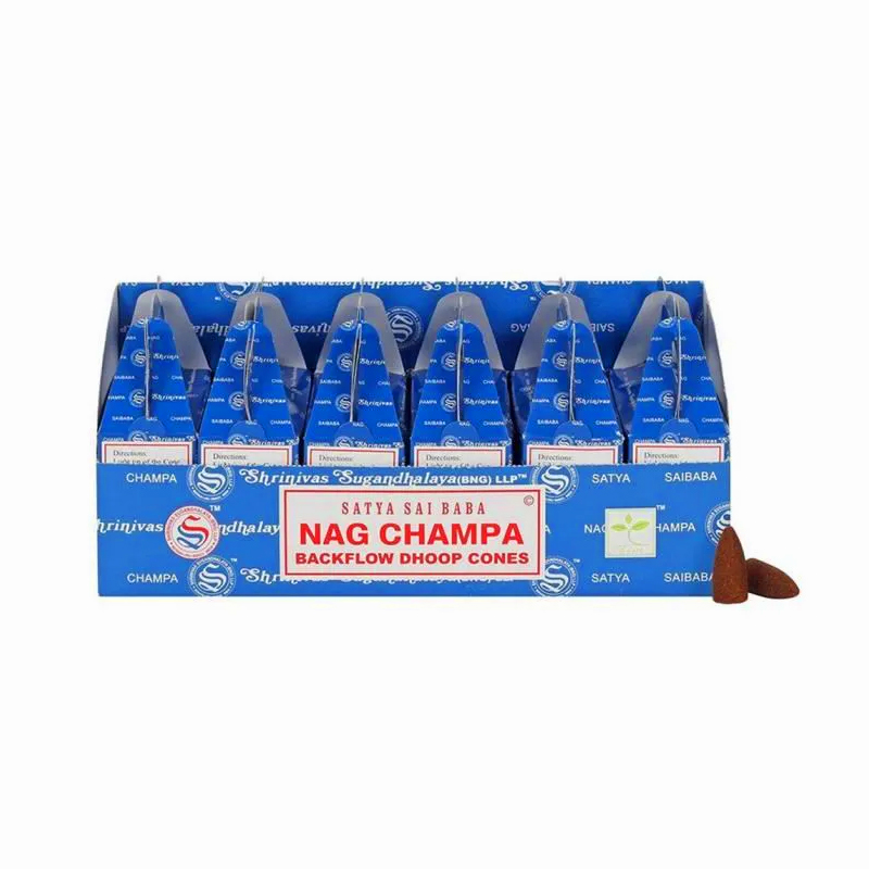 Satya - Conjunto de 12 Cones de Incenso NAG CHAMPA