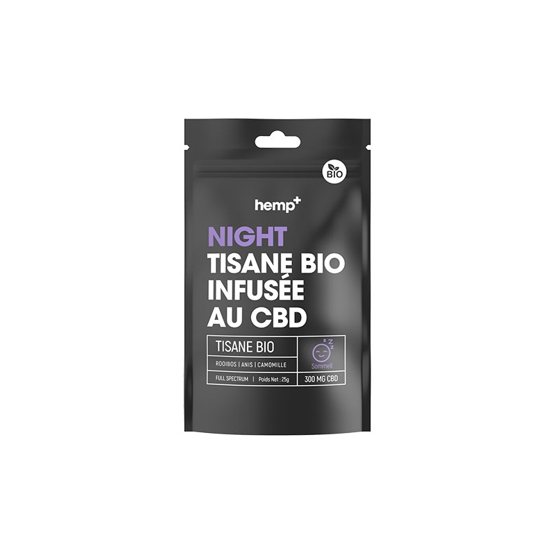 Tisane Bio CBD - 300g - Night - Améliore le sommeil - HEMP+