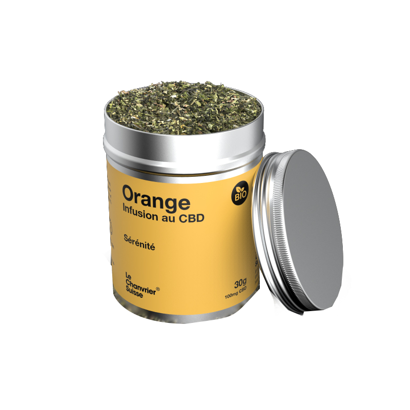 Infuso al gusto di arancia - CBD 100mg - 30g - L'albero della cicuta svizzero