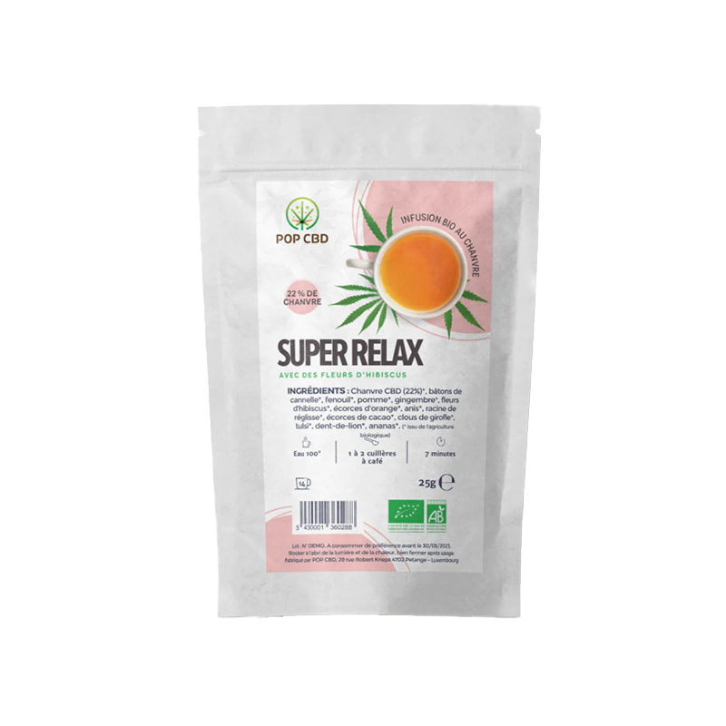 Biologische Super Relax Kruidenthee 25g - Pop CBD