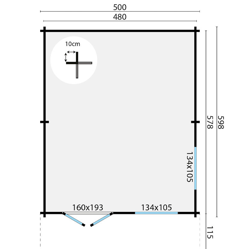 Chalet Nieder - 30 m² - Spessore 70 mm - Tuindeco