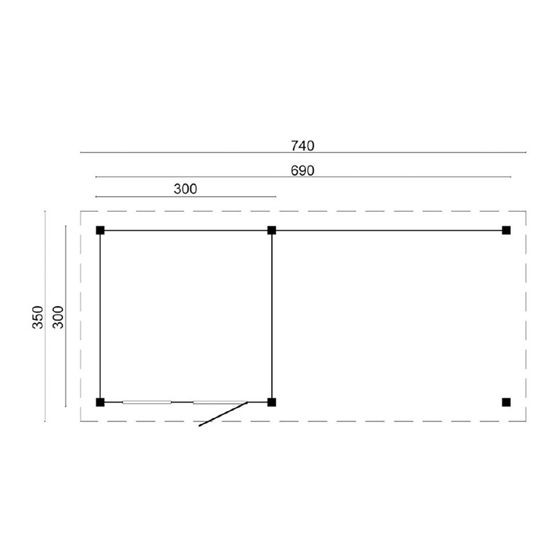 Capannone da costruire in larice/abete di Douglas - 20,7m² - Rivestimento nero - Holten - Tuindeco