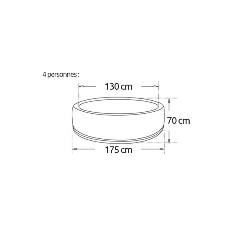 Spa gonfiabile nera 4 posti - Montana - Netspa