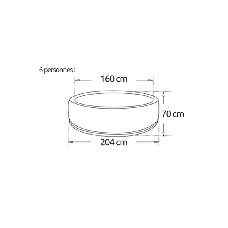 Spa gonfiabile nera 6 posti - Montana - Netspa