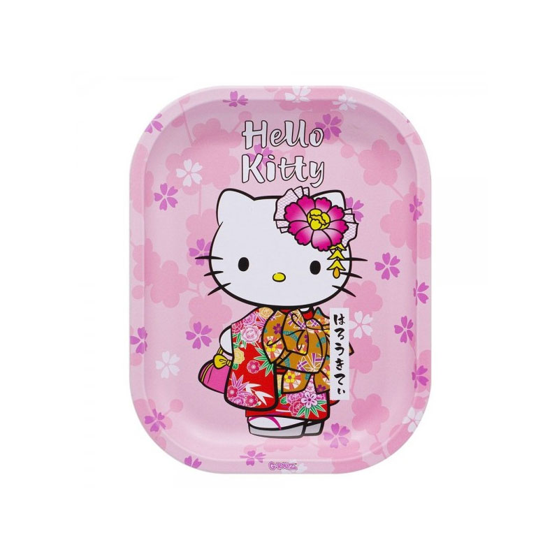 Bandeja de design em metal - Pequeno - Hello Kitty Kimono Pink - 14x18cm - G-Rollz