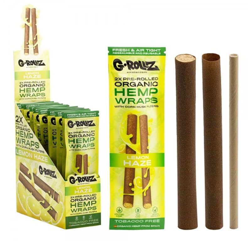 Folhas de cânhamo pré-laminadas - Lemon Haze- 2X - G-Rollz