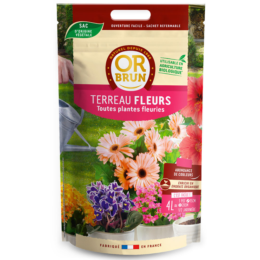 Terra de vaso para flores - 4L - Or Brun