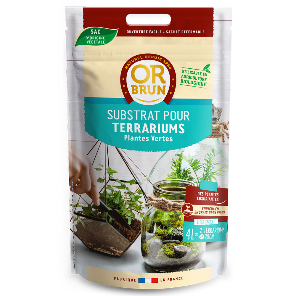 Potgrond voor Terrarium - 4L Or Brun