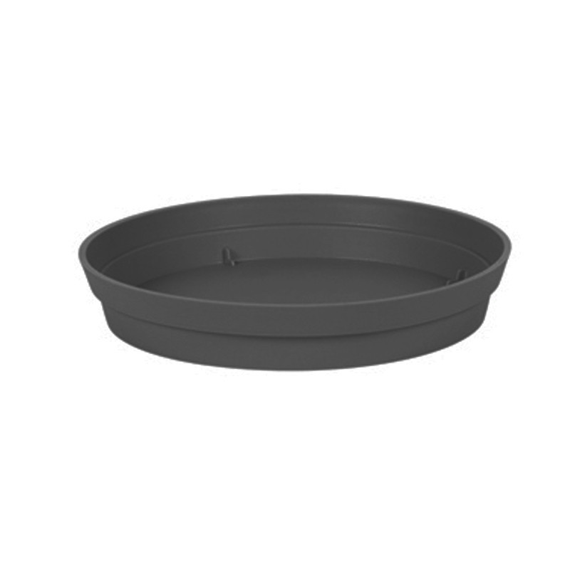 13625 G.ANT SOUCOUPE RONDE TOSCANE 22.5CM POUR POT 30CM ANTHRACITE