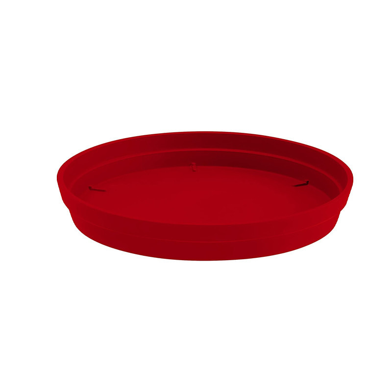 13625 R.RU SOUCOUPE RONDE TOSCANE 22.5CM POUR POT 30CM ROUGE RUBIS