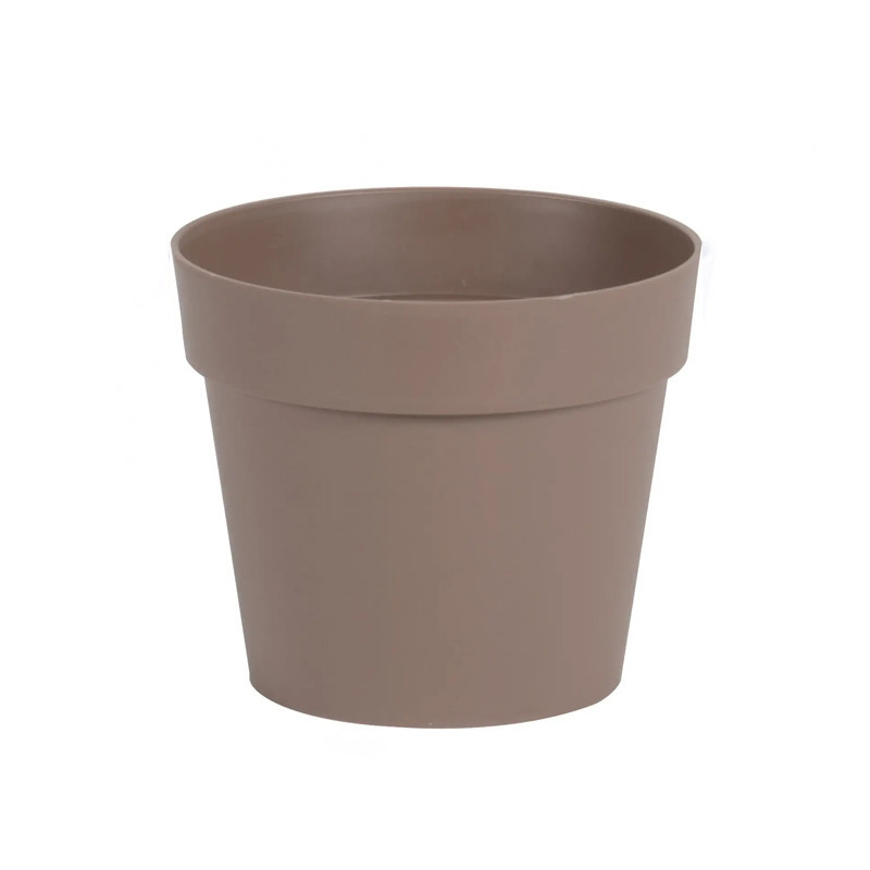 Pot rond Toscane Ø20cm 3L taupe - EDA Plastique