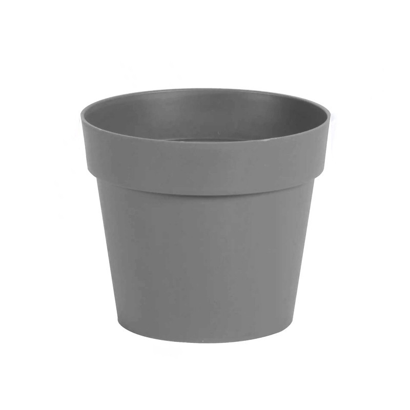Pot rond Toscane Ø20cm 3L gris béton - EDA Plastique