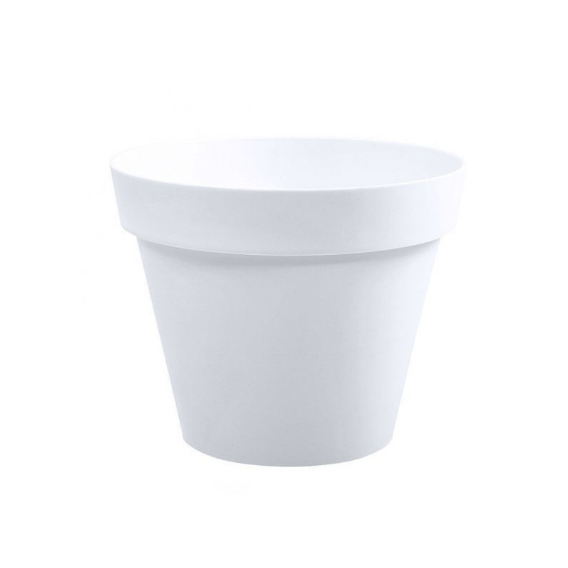 Pot rond Toscane Ø20cm 3L blanc - EDA Plastique