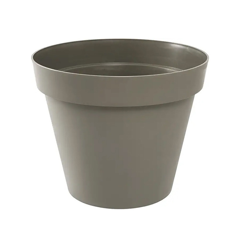 Pot rond Toscane Ø15cm 1.6L taupe - EDA Plastique