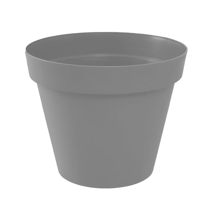Pot rond Toscane Ø15cm 1.6L gris béton - EDA Plastique