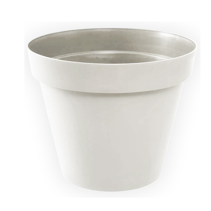 Pot rond Toscane Ø15cm 1.6L blanc - EDA Plastique