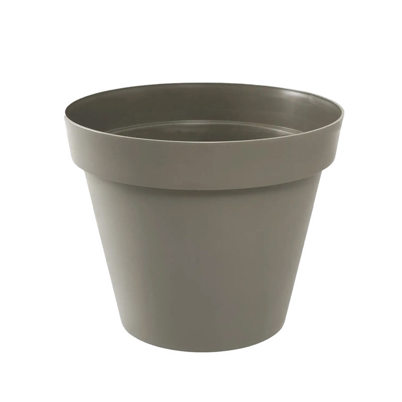 Pot rond Toscane Ø14cm 1.1L taupe - EDA Plastique