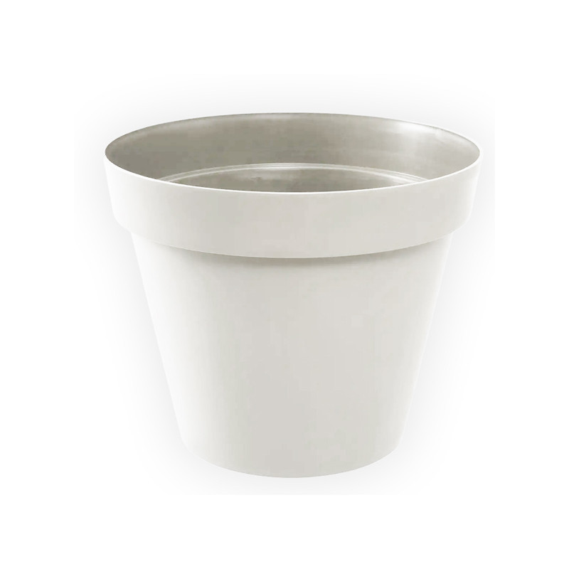 Pot rond Toscane Ø14cm 1.1L blanc - EDA Plastique