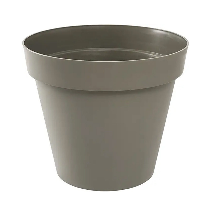 Pot rond Toscane Ø25cm 6L taupe - EDA Plastique