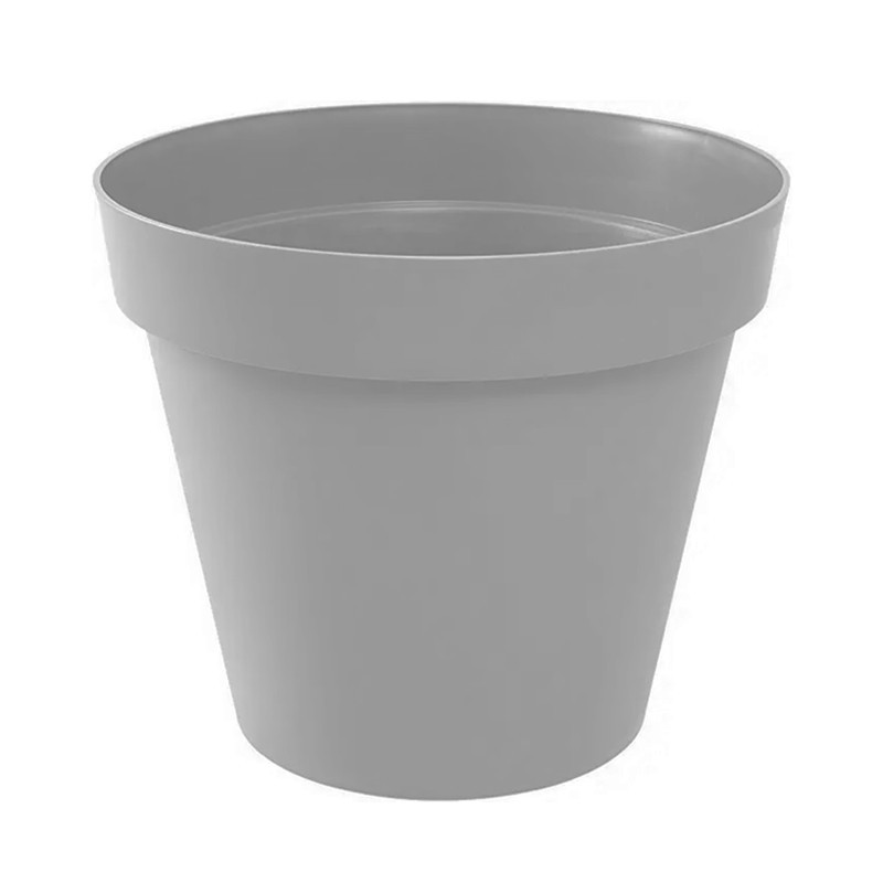 Pot rond Toscane Ø25cm 6L gris béton - EDA Plastique