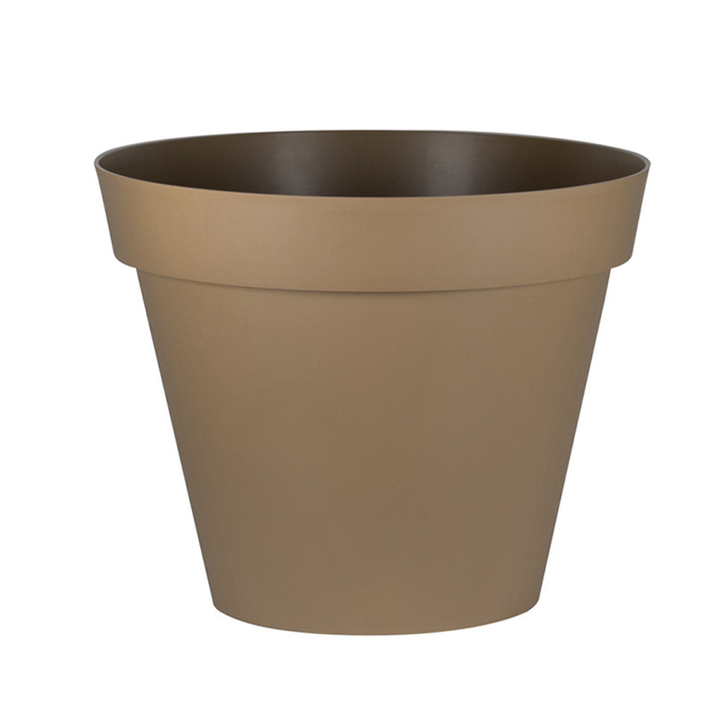 Pot rond Toscane Ø30cm 10L taupe - EDA Plastique