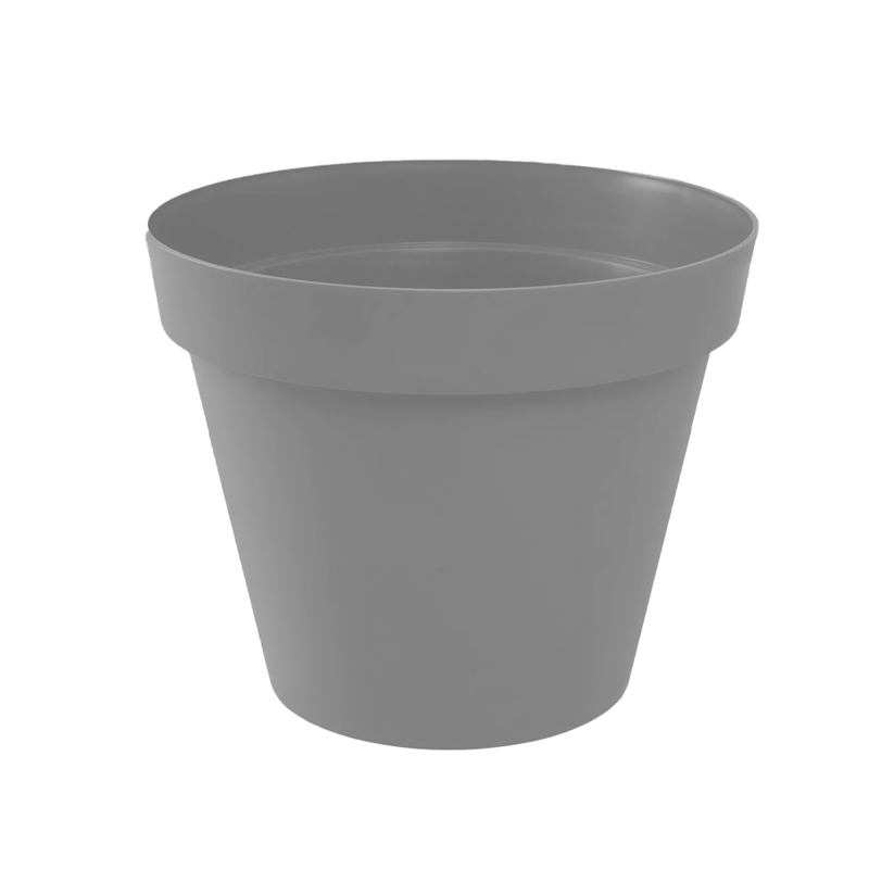 Pot rond Toscane Ø14cm 1.1L gris béton - EDA Plastique