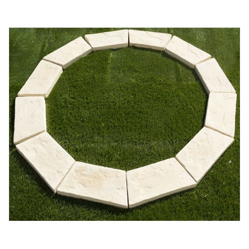 Flat Hexagonal Border - 23/30x15x4cm - 3.3kg - Stone - Set of 6 - Hairie-Grandon