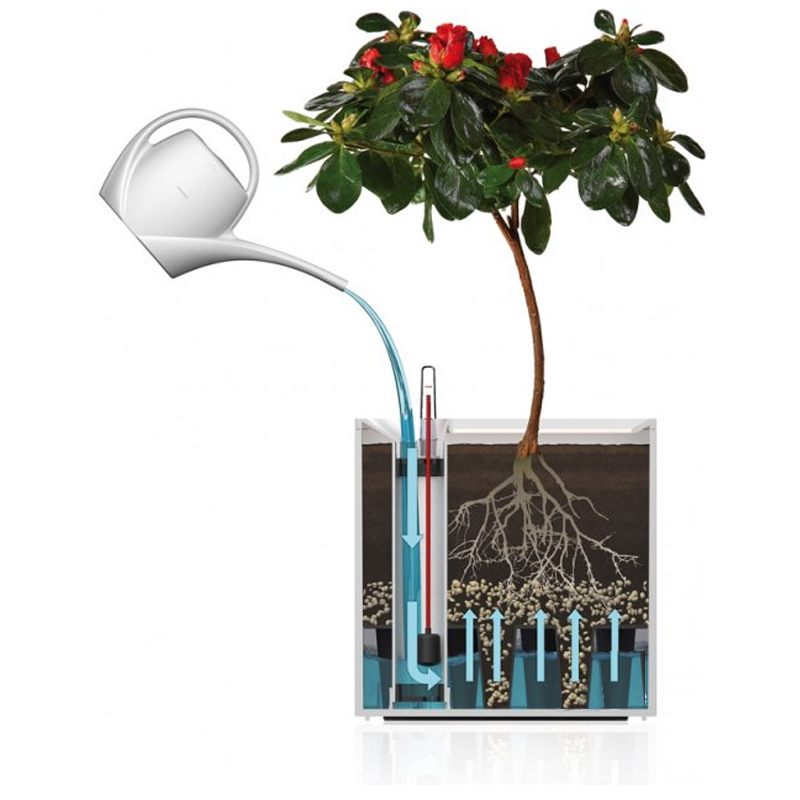 Pot auto-irrigant - Quadrato - 34cm - Crystal White - Flower Lover