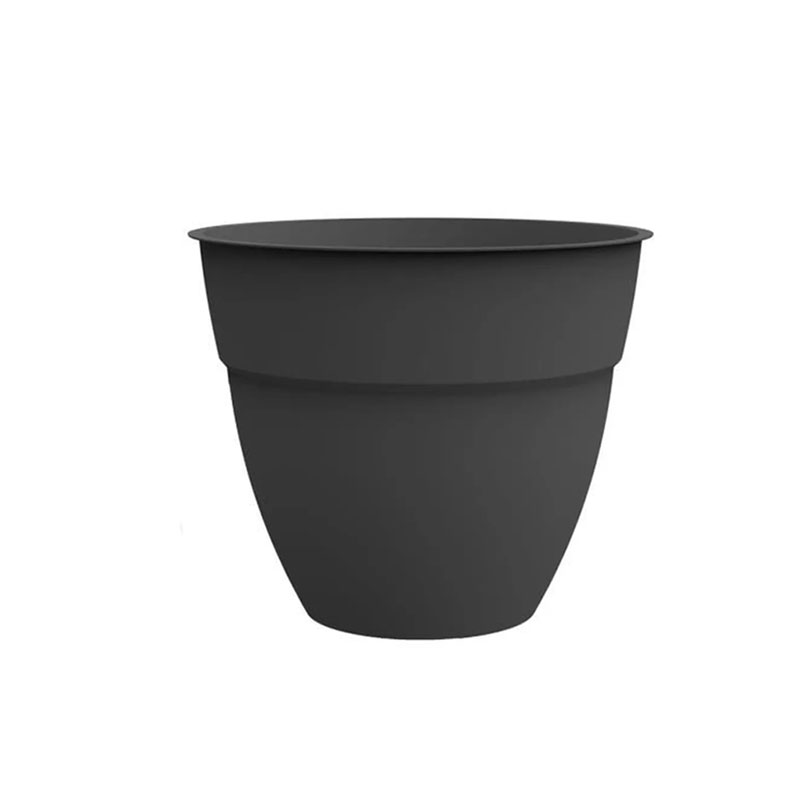 Pot rond 25cm - 25,6x21,2cm - 6,5L - Osaka gris anthracite - EDA Plastique