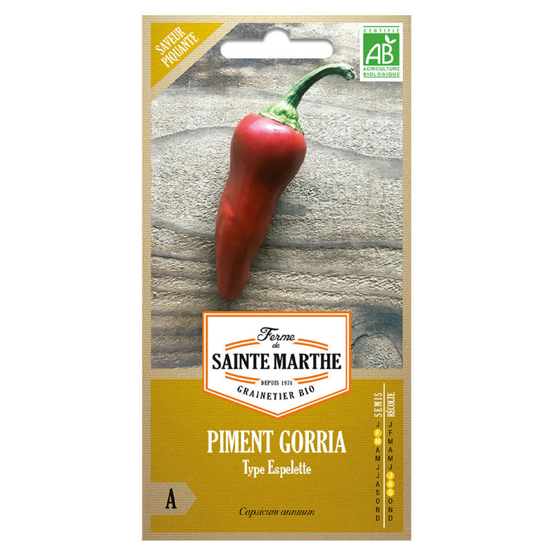 Piment Gorria Type Espelette - 30 graines - AB - La ferme Sainte Marthe