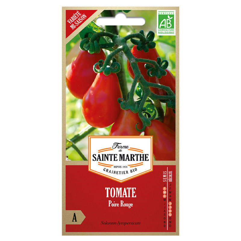 50 GRAINES TOMATE POIRE ROUGE AB