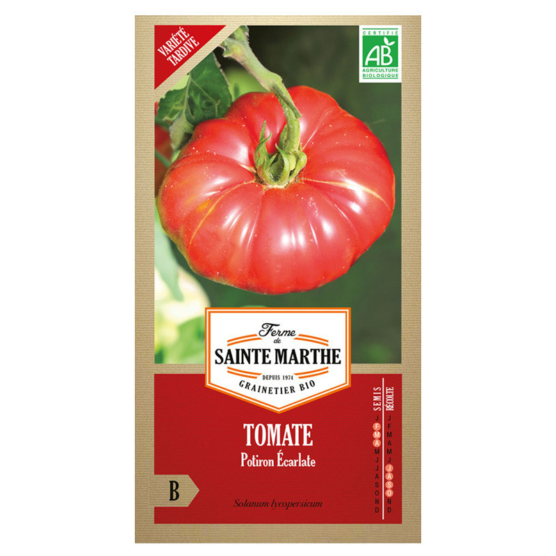 50 GRAINES TOMATE POTIRON ECARLATE AB