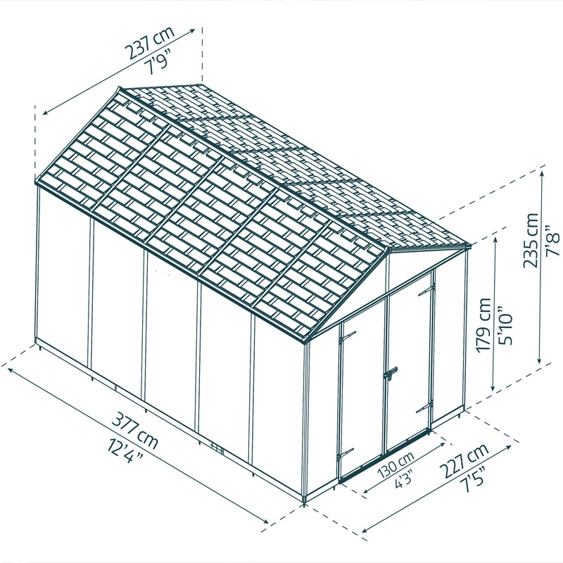 Shed - Rubicon - 237x377cm - Dark grey - Canopia